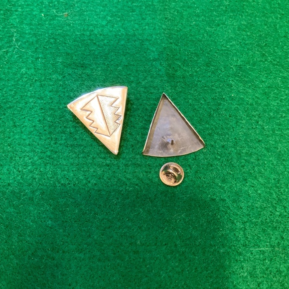 Vintage Sterling Silver? ~ Native American Navajo? ~ Shirt Collar Tips - Picture 8 of 9